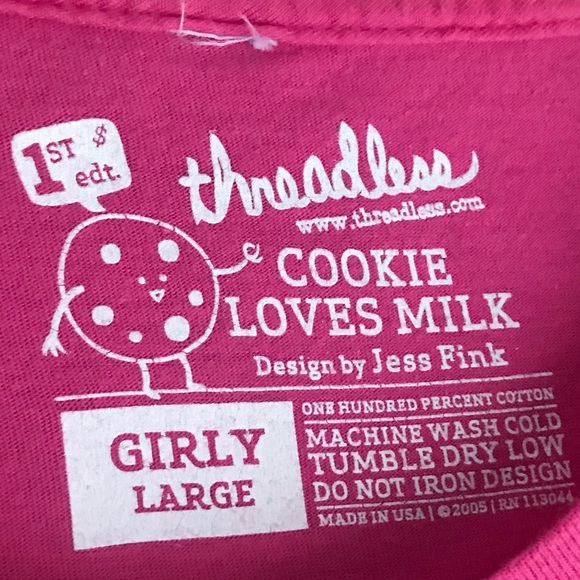Threadless ‘Cookie Loves Milk’ Cotton Tee - Picture 4 of 4